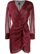 Pinko Wrap Style Leopard Print Dress - Red