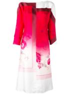 Salvatore Ferragamo Mid-length Angular Floral Dress - Red