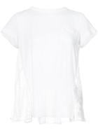 Sacai - Sheer Back T-shirt - Women - Cotton/linen/flax/polyester - 1, White, Cotton/linen/flax/polyester