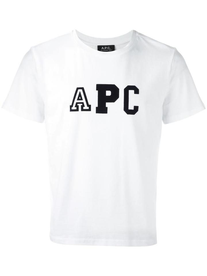 A.p.c. Logo Print T-shirt, Men's, Size: Xs, White, Cotton