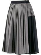 Sportmax Check Print Pleated Skirt - Grey
