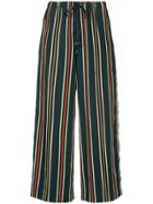 Astraet Striped Cropped Trousers - Green