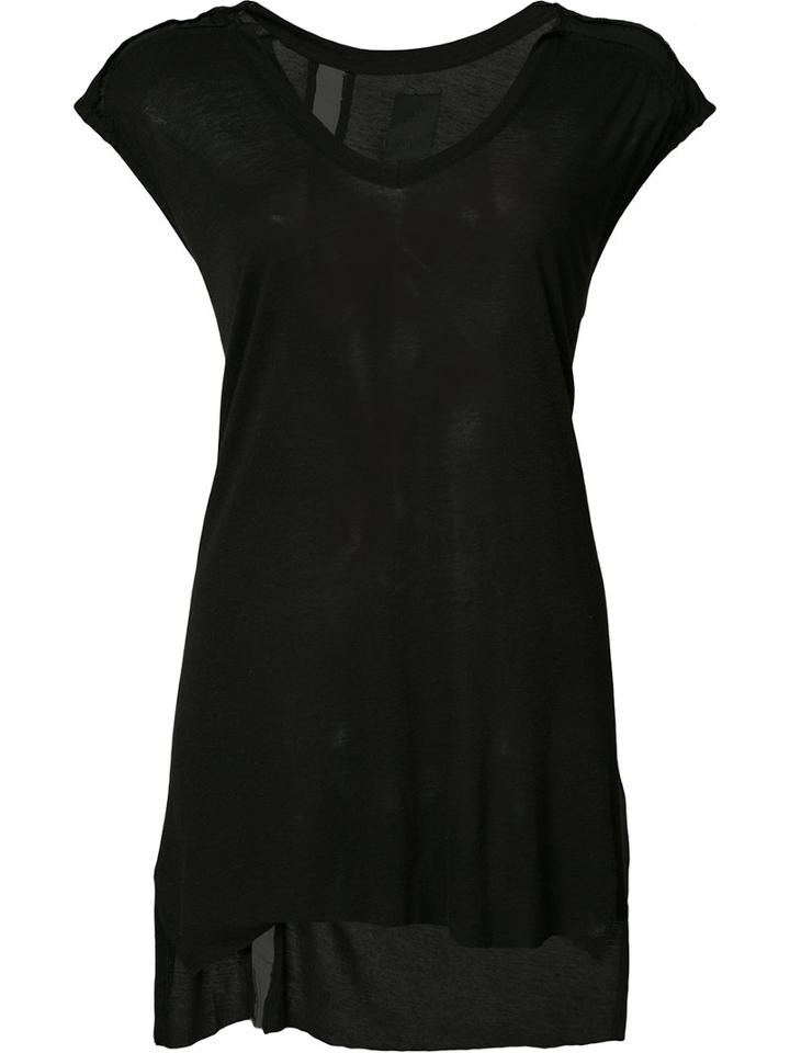 Thom Krom Handkerchief Hem T-shirt, Women's, Size: Small, Black, Linen/flax/viscose