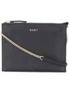 Dkny - Flat Top Zip Crossbody Bag - Women - Leather - One Size, Black, Leather