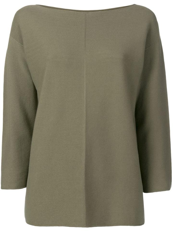 Fabiana Filippi Boxy Boat Neck Top - Green