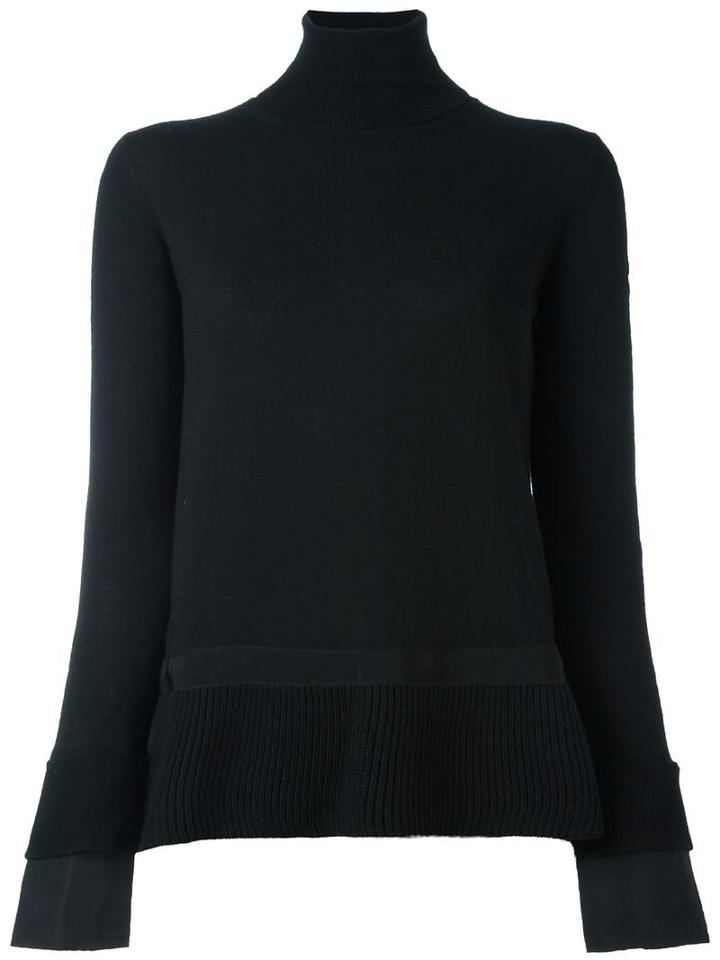 Moncler Roll Neck Knitted Jumper, Women's, Size: Small, Black, Virgin Wool/polyester