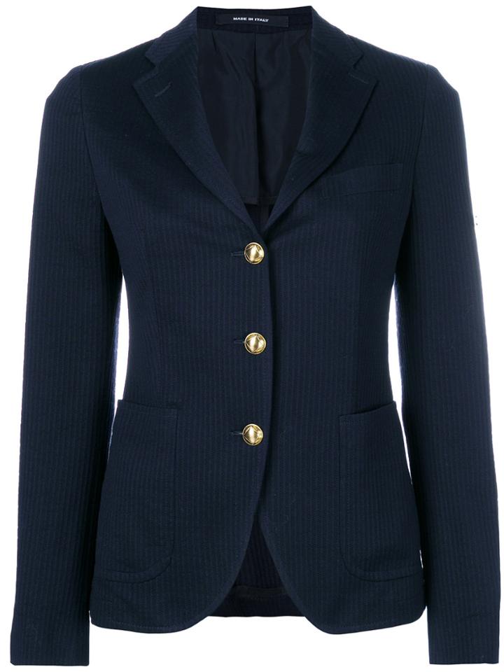Tagliatore Striped Woven Blazer - Blue