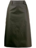 Prada High Waisted A-line Skirt - Green