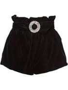 Miu Miu Jewelled Belted Shorts - Black