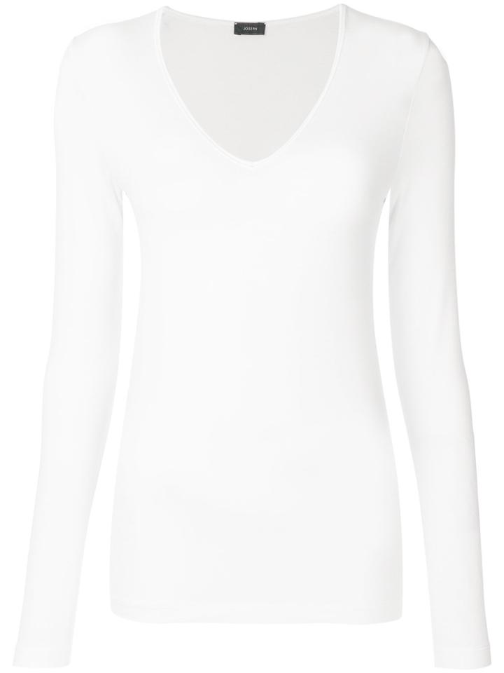 Joseph V-neck Longsleeved T-shirt - White