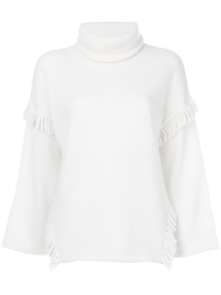 Blumarine Roll Neck Sweater - Nude & Neutrals