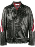 Facetasm - Perfecto Stripe Jacket - Men - Leather/cupro/wool - 3, Black, Leather/cupro/wool