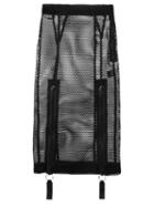 Ktz Mesh Zip Skirt, Women's, Size: Medium, Black, Polyester