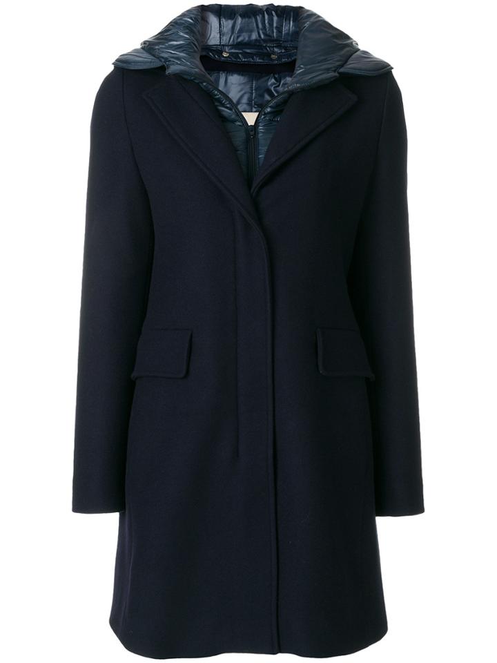 Herno Single Breasted Coat - Blue