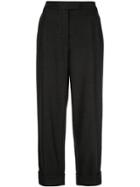 Oscar De La Renta Turn Up Cuff Cropped Trousers - Brown