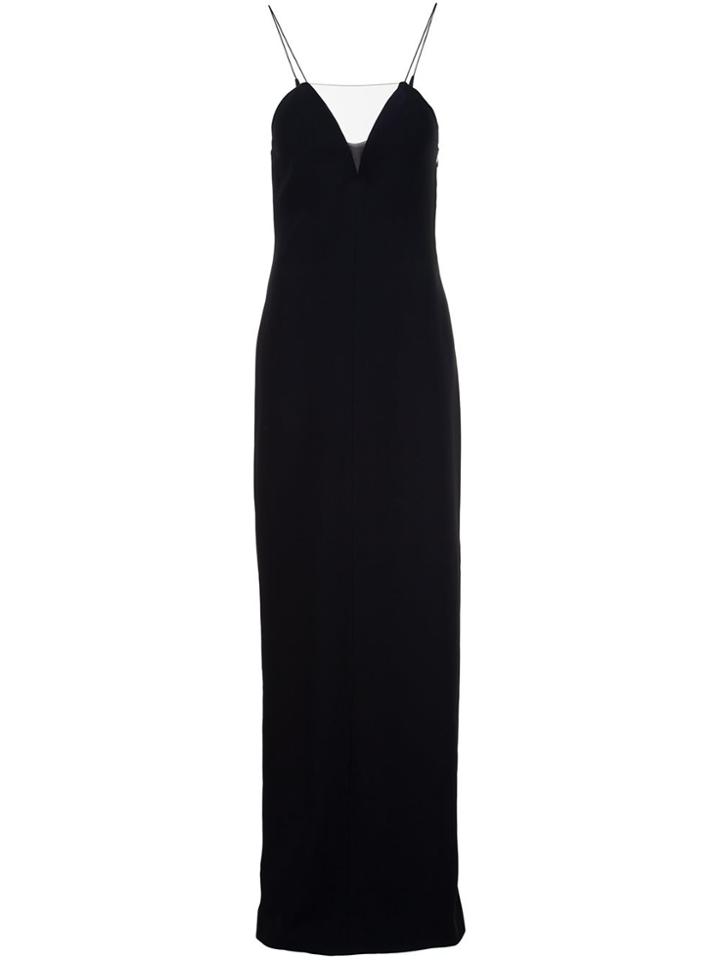 Alexander Wang Sheer Panel Evening Slip Dress - Black
