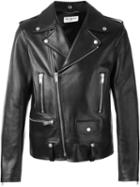Saint Laurent Classic Biker Jacket, Men's, Size: 46, Black, Lamb Skin/cupro/cotton