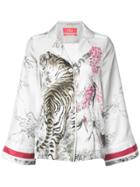 F.r.s For Restless Sleepers Tiger Print Pyjama Blouse - White