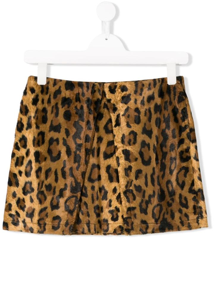 Philosophy Di Lorenzo Serafini Kids Leopard Print Skirt - Brown