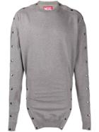 Diesel Red Tag Snap Detail Sweatshirt - Grey