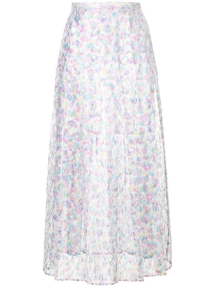 Christopher Kane Fairy Liquid Lace Pleated Skirt - Multicolour