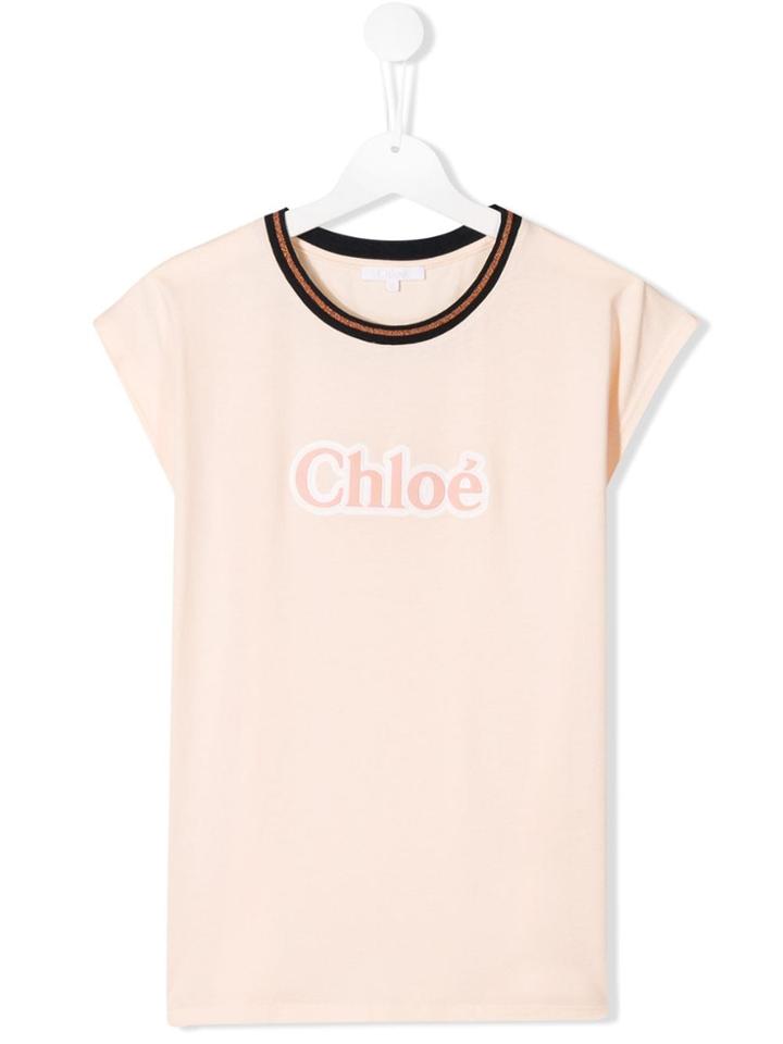Chloé Kids Logo T-shirt - Pink
