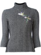Blumarine Floral Embroidery Detail Jumper, Women's, Size: 40, Black, Polyamide/polyester/viscose/wool