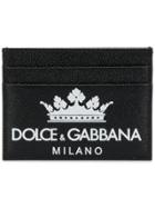 Dolce & Gabbana Logo And Crown Print Card Holder - Black