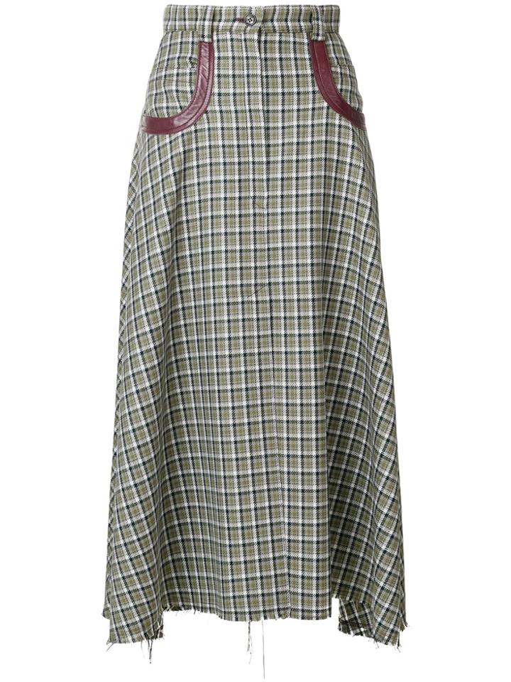 Nina Ricci Checked Full Skirt - Multicolour