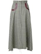 Nina Ricci Checked Full Skirt - Multicolour