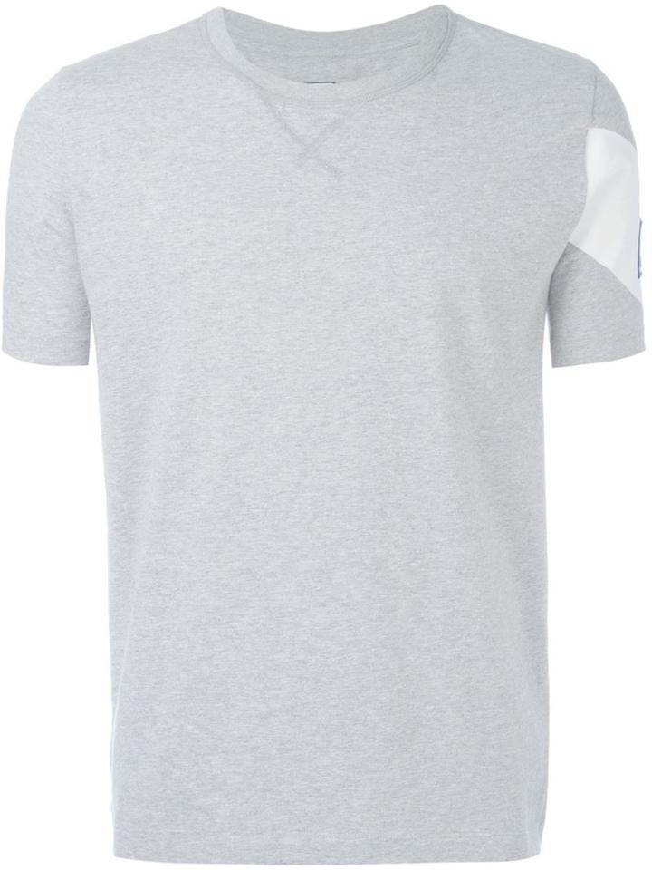 Moncler Gamme Bleu Round Neck T-shirt, Men's, Size: S, Grey, Cotton