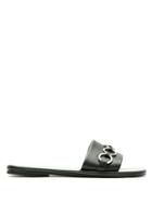 Reinaldo Lourenço Embellished Leather Slides - Black