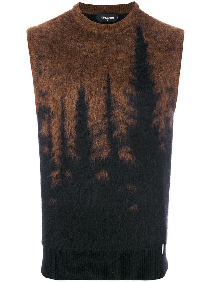 Dsquared2 Tree Silhouette Knitted Vest - Brown