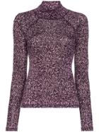 Nanushka Animal Intarsia Knitted Top - Purple