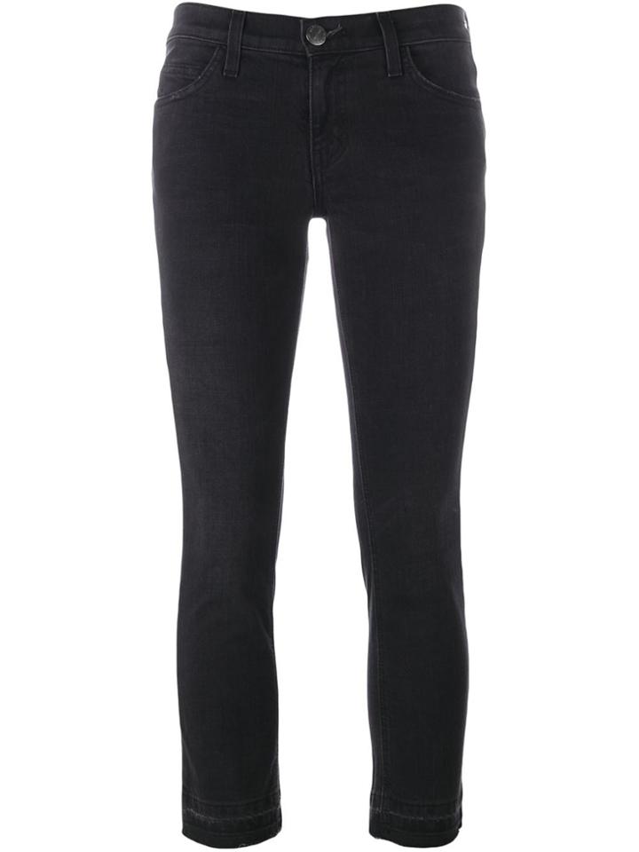 Current/elliott Frayed Hem Jeans - Black