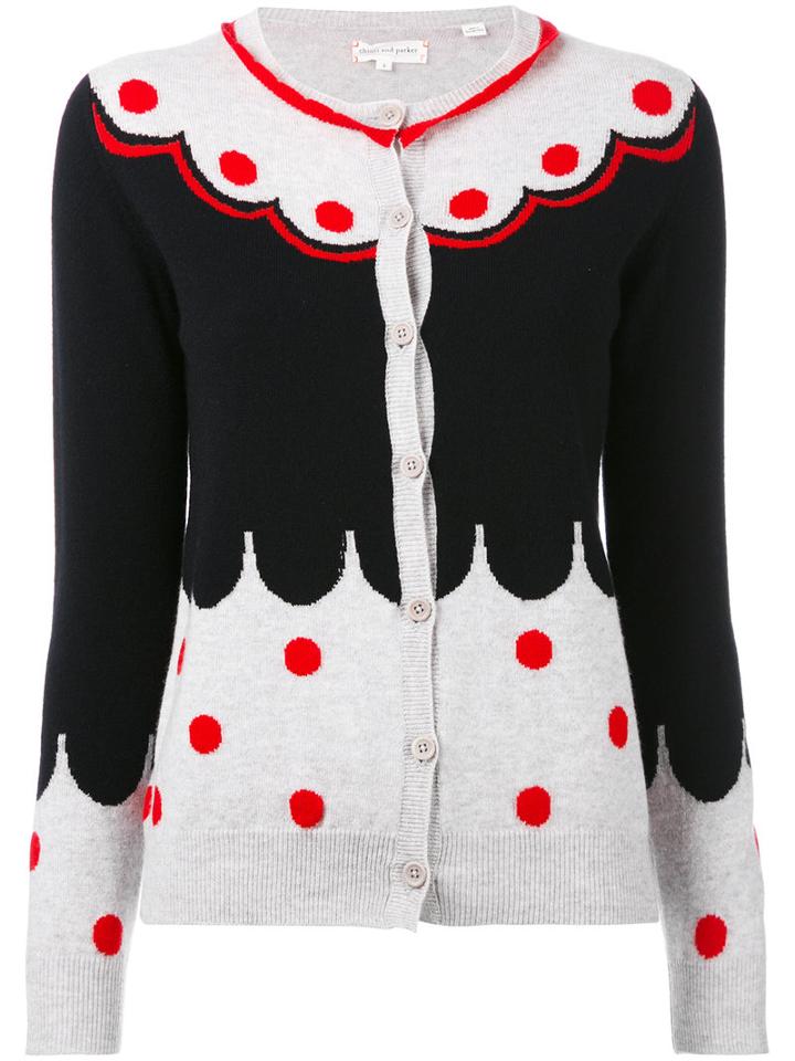Chinti And Parker - Cashmere Spotted Cardigan - Women - Cashmere - Xs, Blue, Cashmere