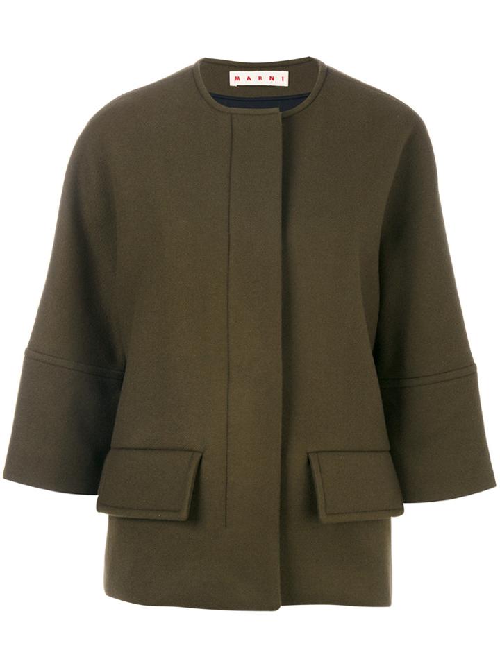 Marni Cropped Sleeve Jacket - Green