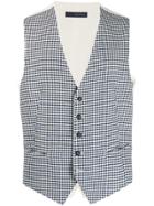 Tagliatore Check Classic Vest - Blue