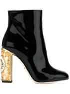 Dolce & Gabbana Embellished Heel Ankle Boots