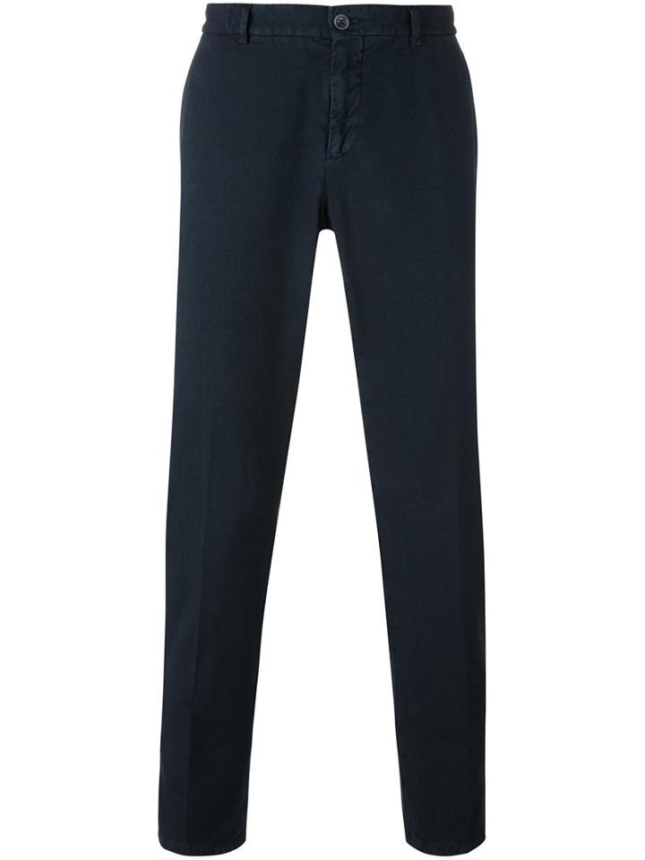 Etro Classic Chinos, Men's, Size: 50, Blue, Cotton/spandex/elastane