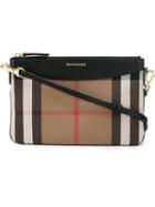 Burberry House Check Crossbody Bag, Women's, Black, Calf Leather/cotton