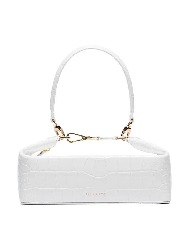 Rejina Pyo White Olivia Croc-effect Leather Tote