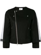 Comme Des Garçons Noir Kei Ninomiya - Caped Mesh Biker Jacket - Women - Cotton/polyester/polyurethane - M, Black, Cotton/polyester/polyurethane