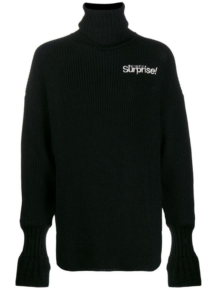 Doublet Embroidered Detail Jumper - Black