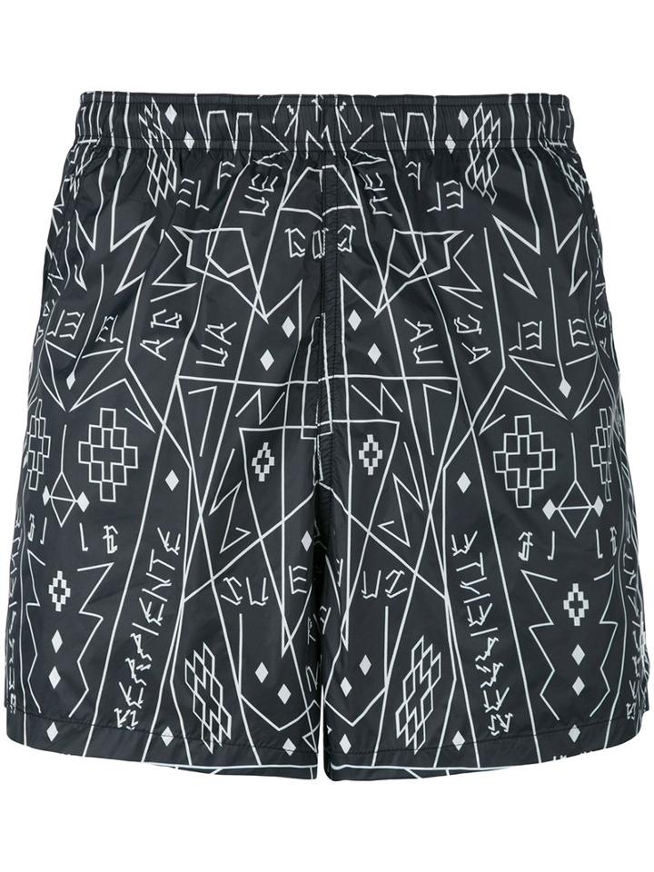 Marcelo Burlon County Of Milan - Elvio Swimming Trunks - Men - Polyamide/polyester/spandex/elastane - S, Black, Polyamide/polyester/spandex/elastane