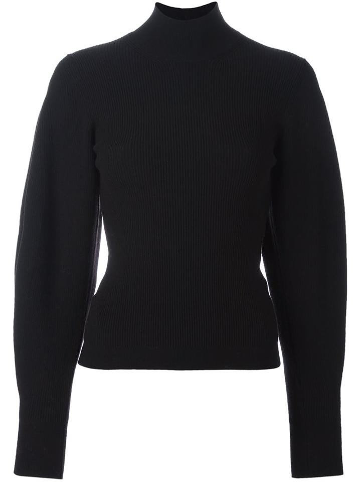 Mugler Ribbed Puff Sleeve Sweatshirt