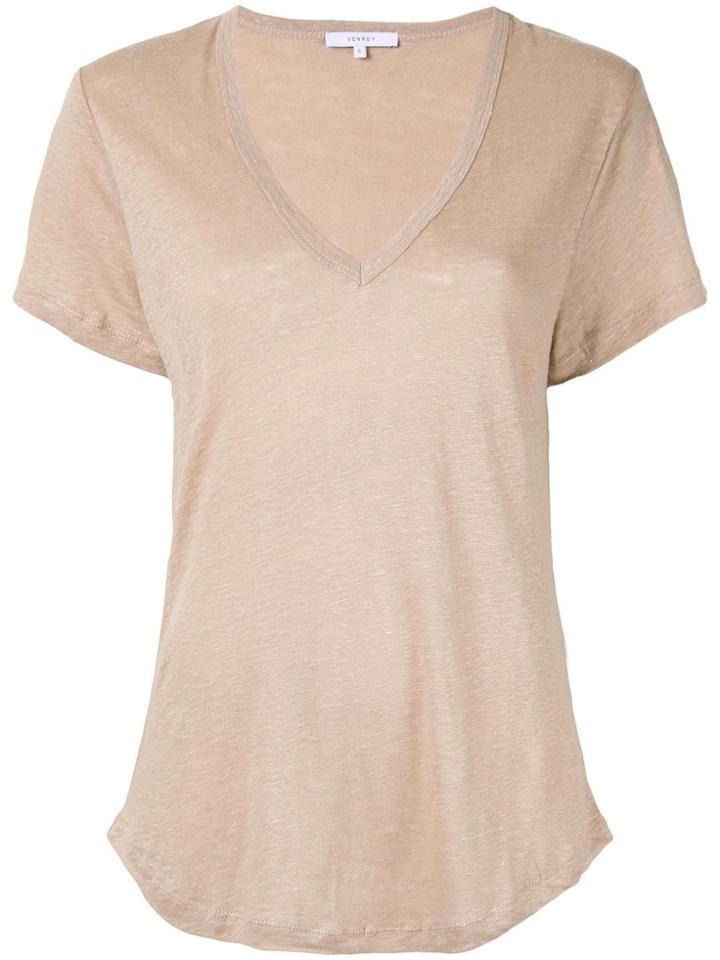 Venroy Scoop Neck T-shirt - Brown
