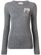 No21 Embellished Long-sleeve Sweater - Grey