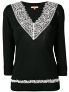 Ermanno Scervino Lace Trimmed Sweater - Black