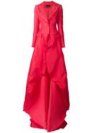 Christian Siriano Floor Sweeping Length Blazer, Women's, Size: 8, Red, Silk